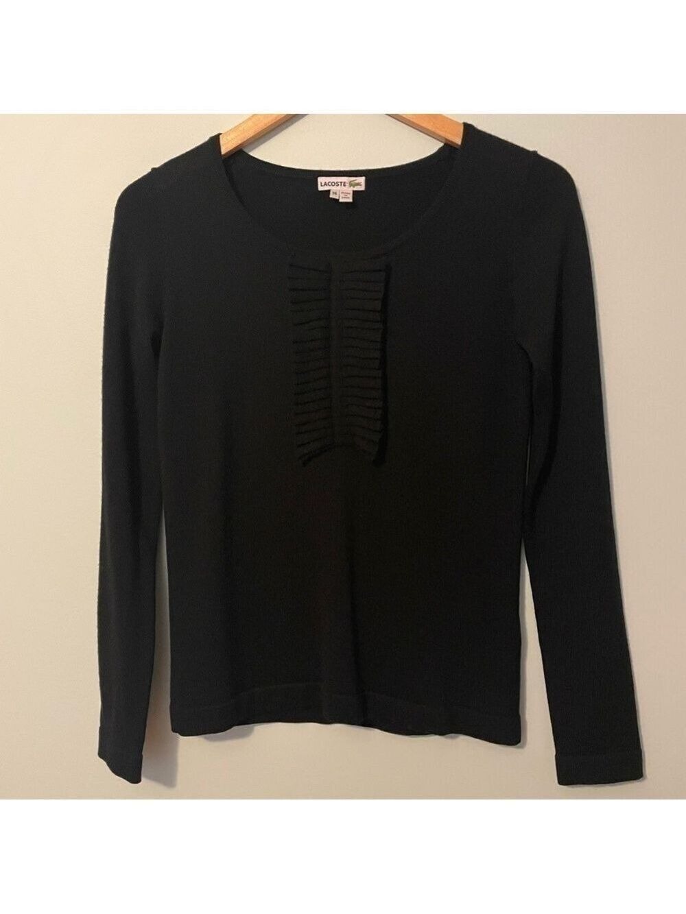 Lacoste Black Wool Blend Sweater Size Small